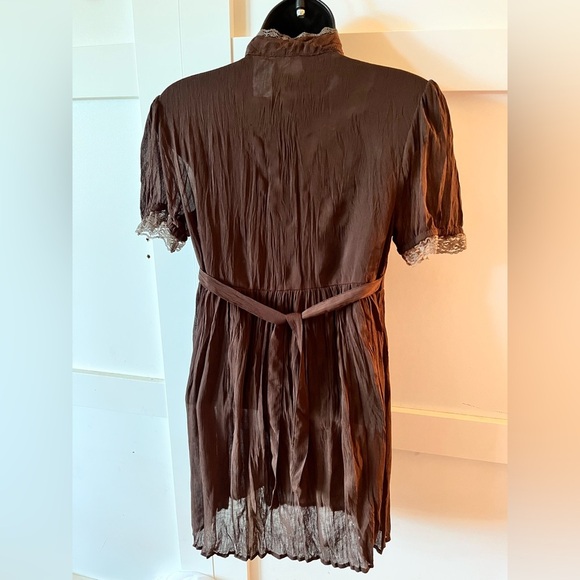 Levi vintage blouse Lace Trim babydoll shirt women farmhouse Victorian 725 orig - Picture 4 of 4